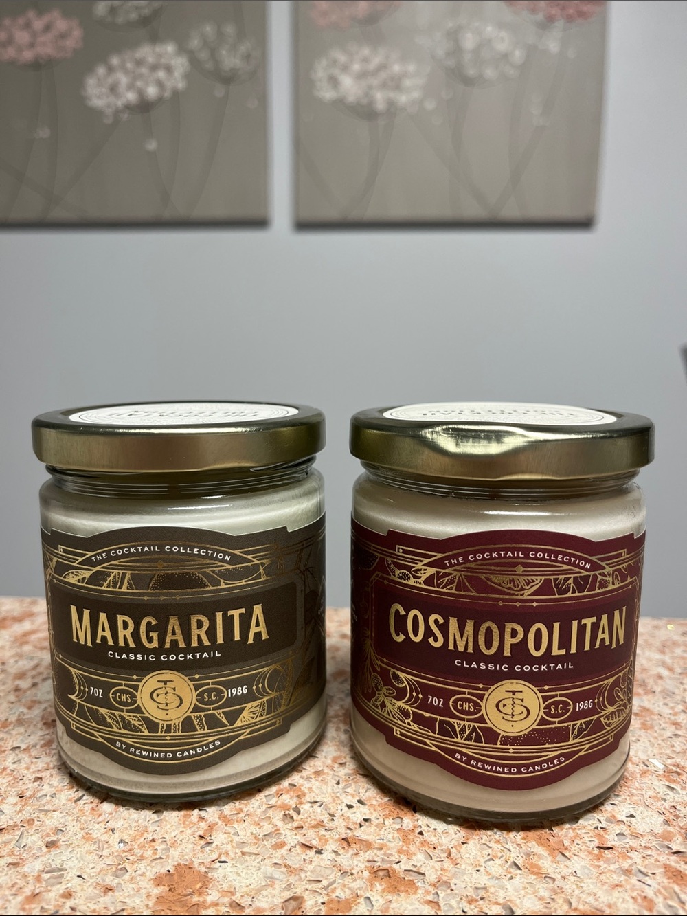 Margarita & Cosmopolitan Cocktail Scented  Soy Candle Jars - Set of 2
